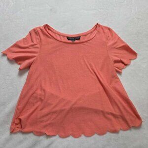 US 0 TopShop Petite Scallop Frill tee shirt (UK 4 EURO 32)